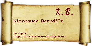 Kirnbauer Bernát névjegykártya